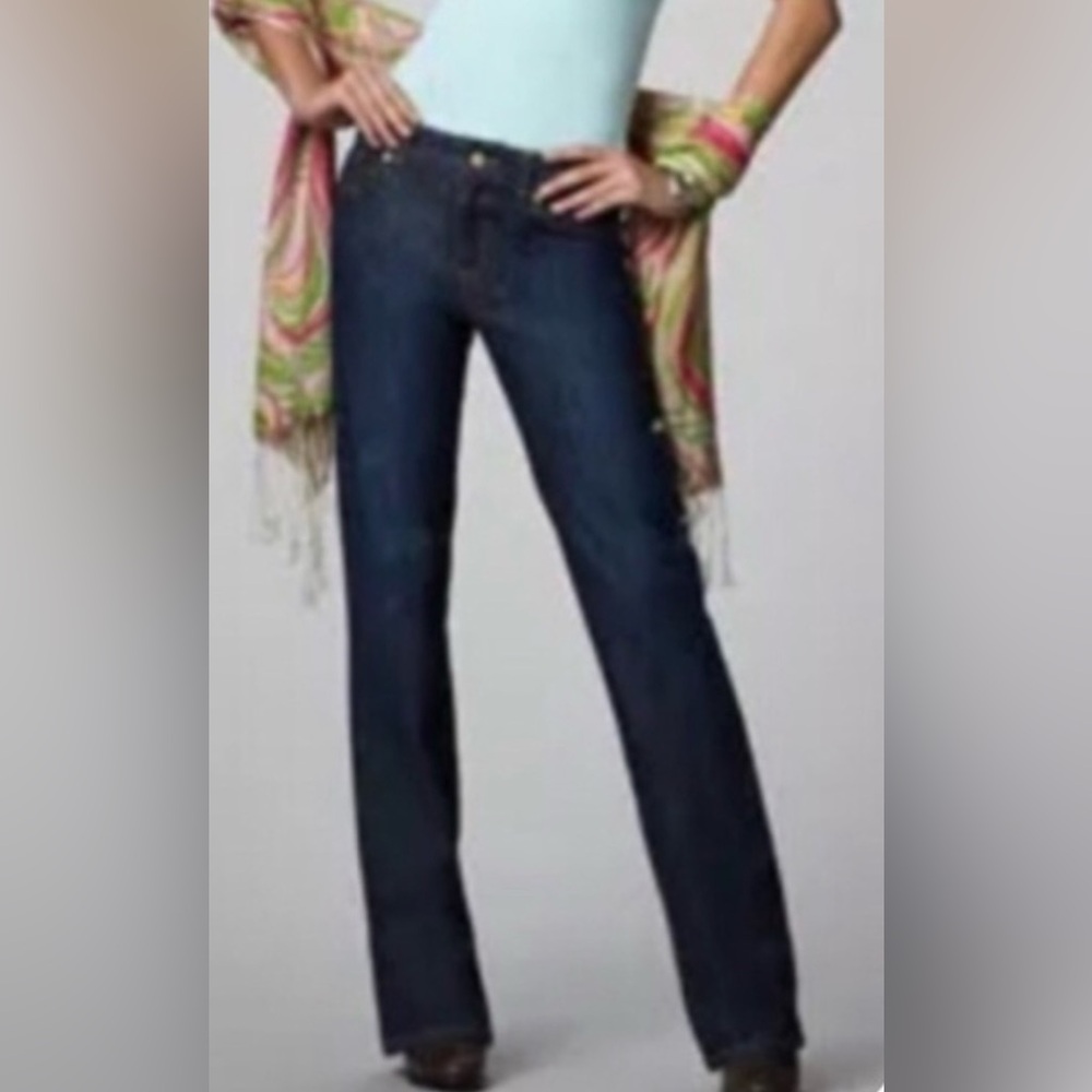 Lilly Pulitzer Women’s Jeans NWT Main Line Fit Size 0 L Heavy Dark Palm Beach